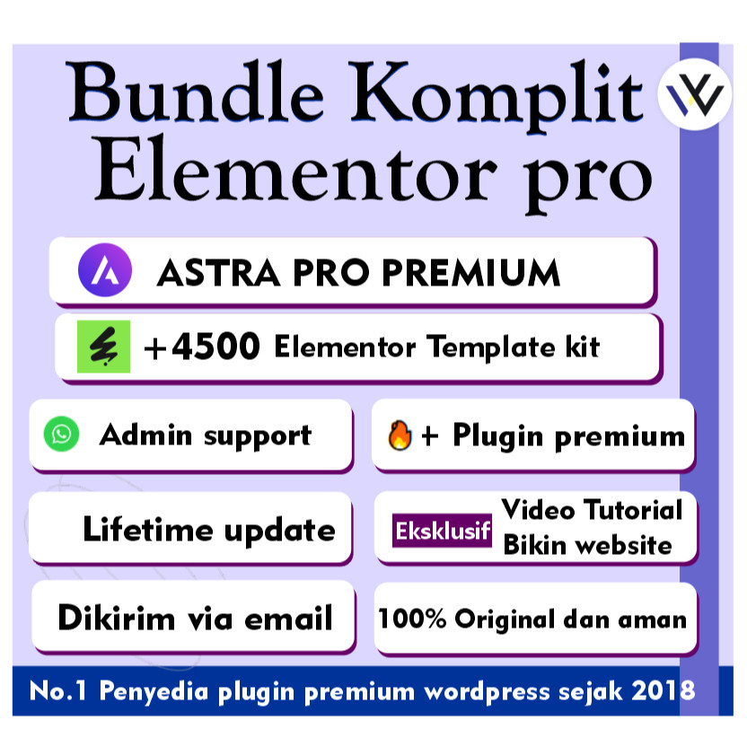 Bundle Elementor pro + Astra Pro + Elementor addons + 2500 Template elementor premium.