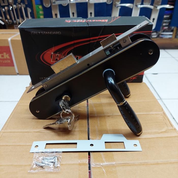 handle pintu rumah besar hitam benelock/handle pintu hitam set kunci