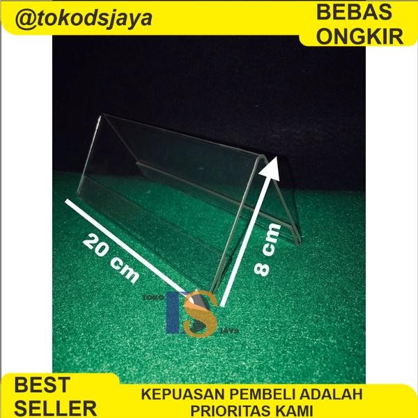 

PROMO 8 x 20 cm - Papan Nama Meja Akrilik Segitiga Dua Sisi - 8x20 segitiga dua sisi