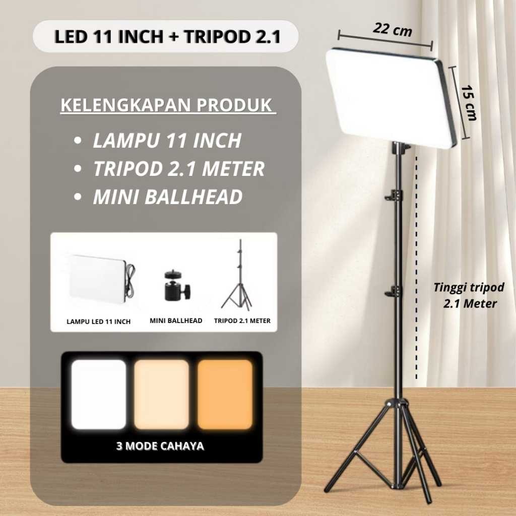Lampu Foto 11inch Led Lampu Lighting Lampu Sorot Lighting Studio+Tripod Lampu Konten Kreator