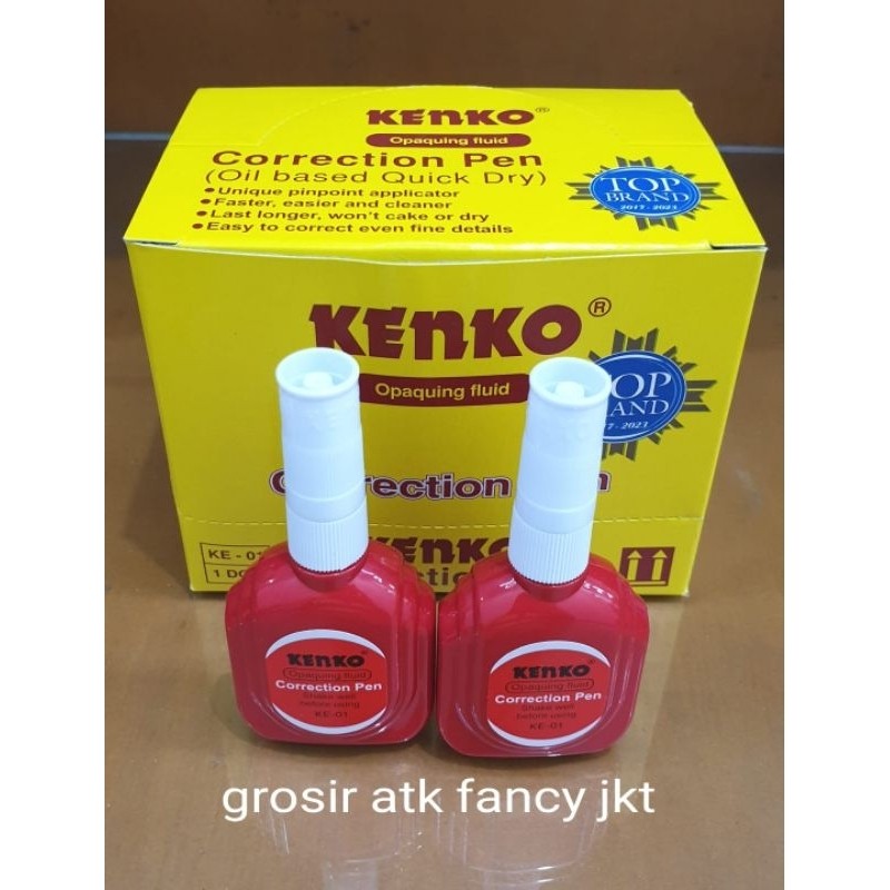 

( 12 buah ) KE 01 Tipex Cair Correction Liquid Koreksi Cairan Penghapus Kenko KE-01