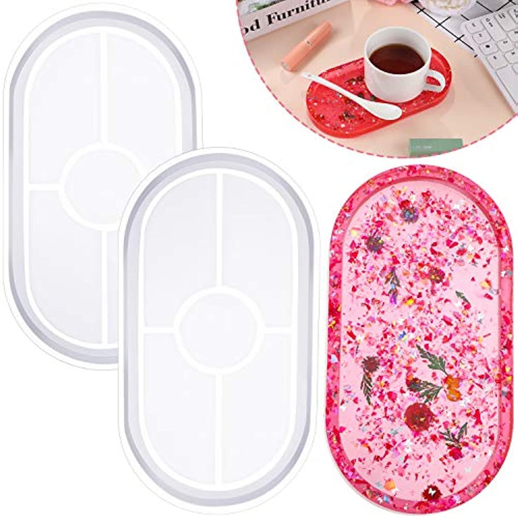 

1Pcs Oval Thick Plate DIY Silicone Mold Mirror Tray Dish Crystal Epoxy Resin Mold