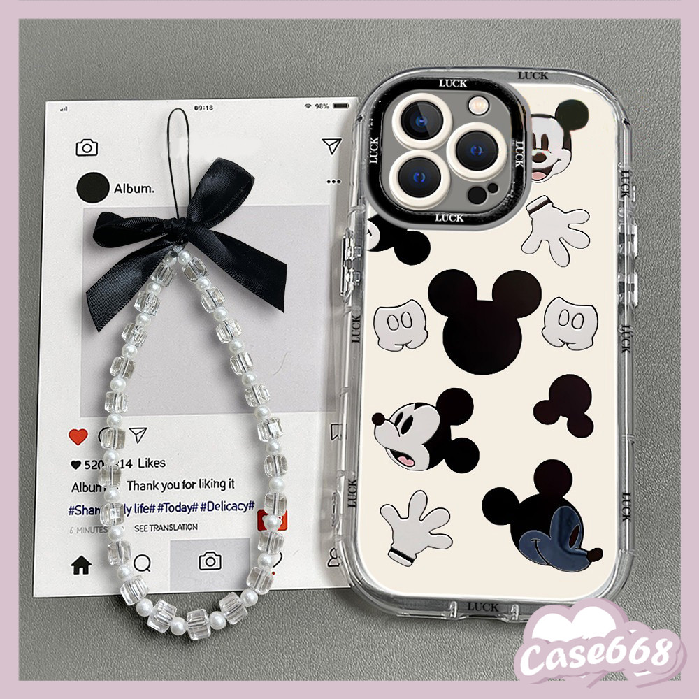 Case HP Untuk Redmi Note 12 11 Pro Redmi 13C 9C 10A 9C NFC Poco C65 Gelang Cermin Rias Mickey Mouse 