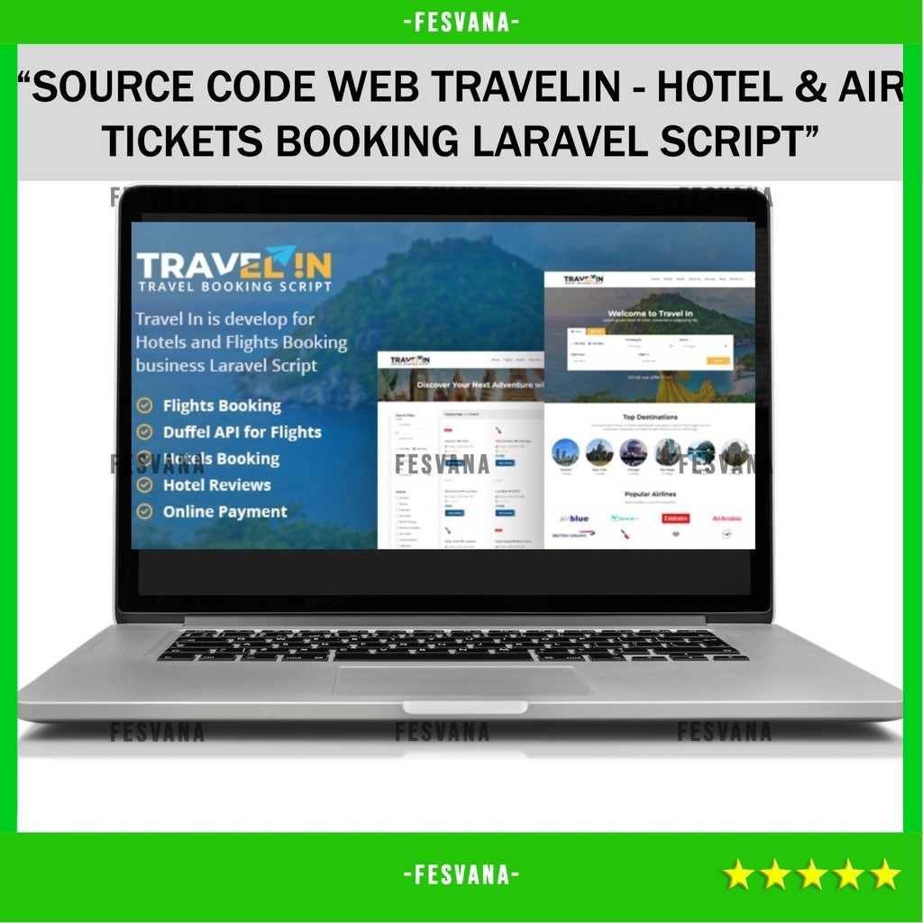 SOURCE CODE APLIKASI WEB TRAVELIN - HOTEL & AIR TICKETS BOOKING LARAVEL SCRIPT D97 FESVANA