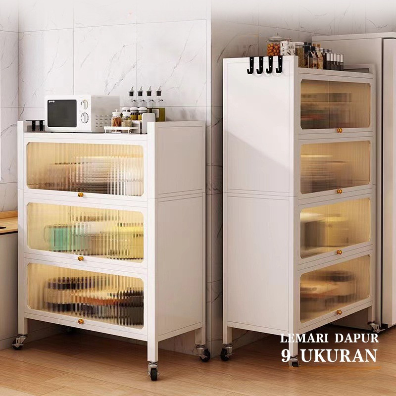 Lemari Dapur Lemari Piring Rak Dapur Serbaguna Rak Piring Tertutup Rak Susun Serbaguna
