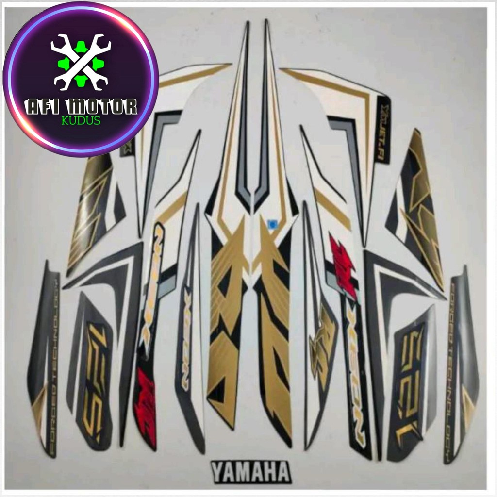 Stiker Striping Sticker polet list motor YAMAHA Xeon RC 125 2014 hitam lis Body Full Set standar Bis
