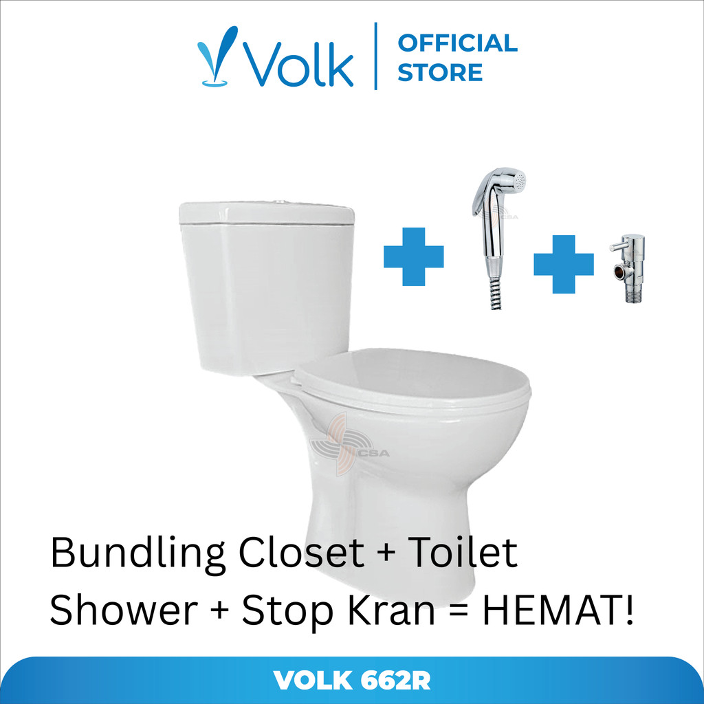 Kloset VOLK 662R Paket Bundling (Kloset + Toilet Shower + Stop Kran)