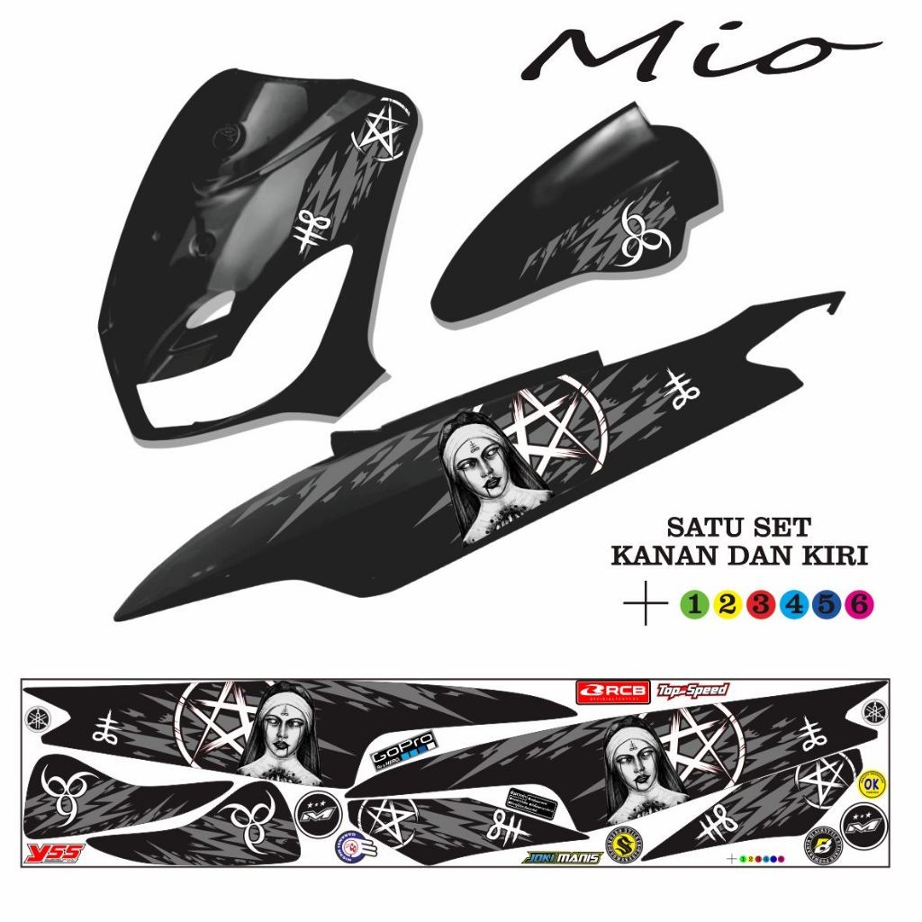 MIO STICKER SEPEDA MOTOR YSS/STRIPING MOTOR /STICKER MIO SPORTY / VARIASI MIO SMILE/V6 MOTIF KEREN