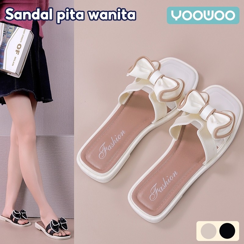 YooWoo Sandal Wanita Kekinian / Sandal Slip On / Sandal Flat / Sandal Selop / Sandal Jelly / Sendal 