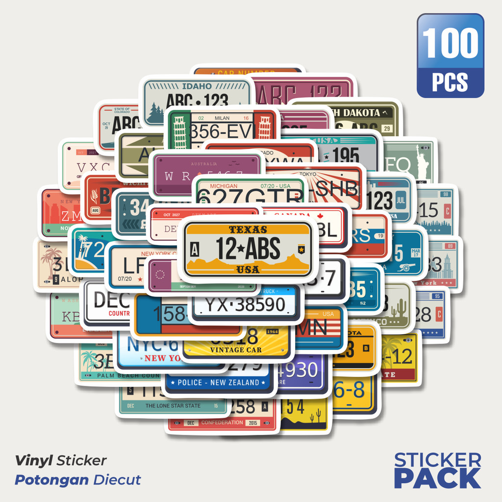 

Stiker Vinyl Stiker Number Plate Vintage [Plat Nomor Antik] Waterproof Aesthetic- Untuk Laptop, Motor, dan Helm - Paper Stationery Pack