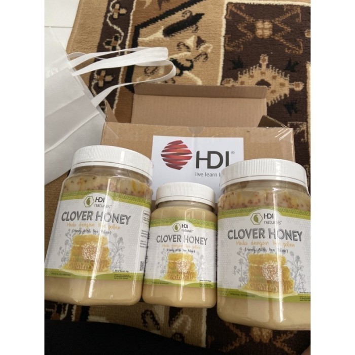 

Madu Clover Honey HDI Original – 250g / 500g / 1kg + Bonus Sendok Kayu 100% ORI