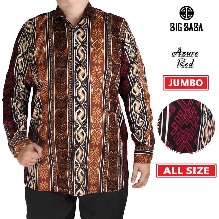 kemeja batik songket pria jumbo bigsize katun stretch premium