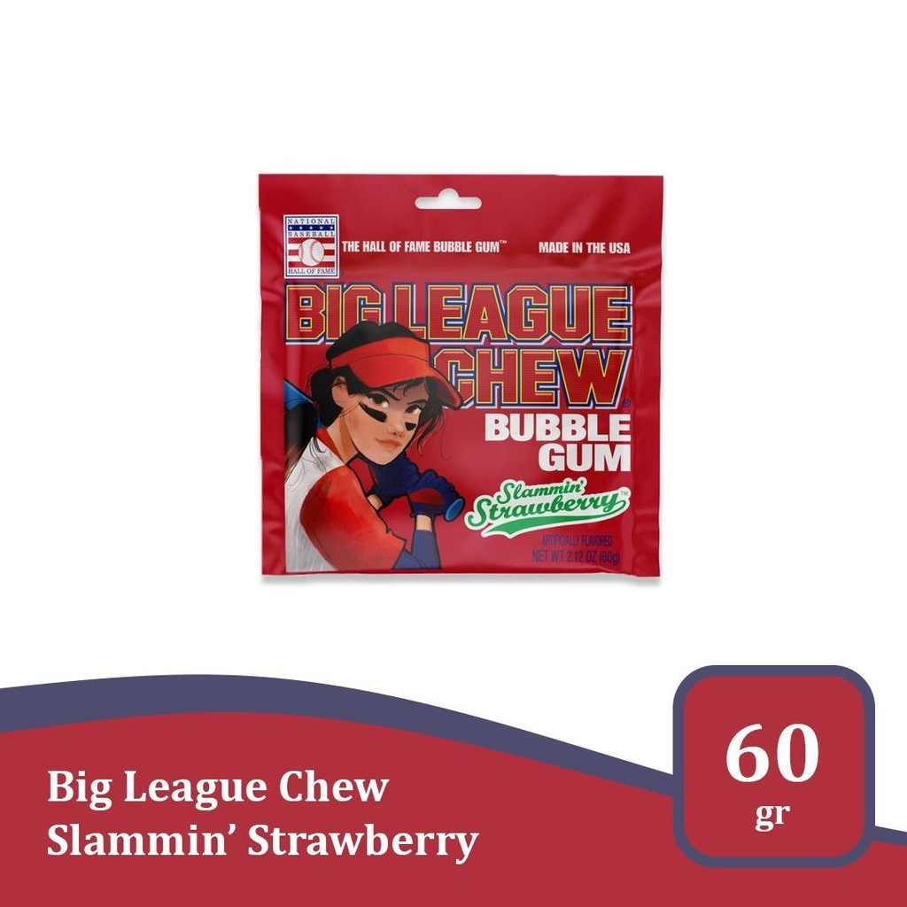 

Big League Chew Gum Strawberry 2.12 Oz - permen karet import USA