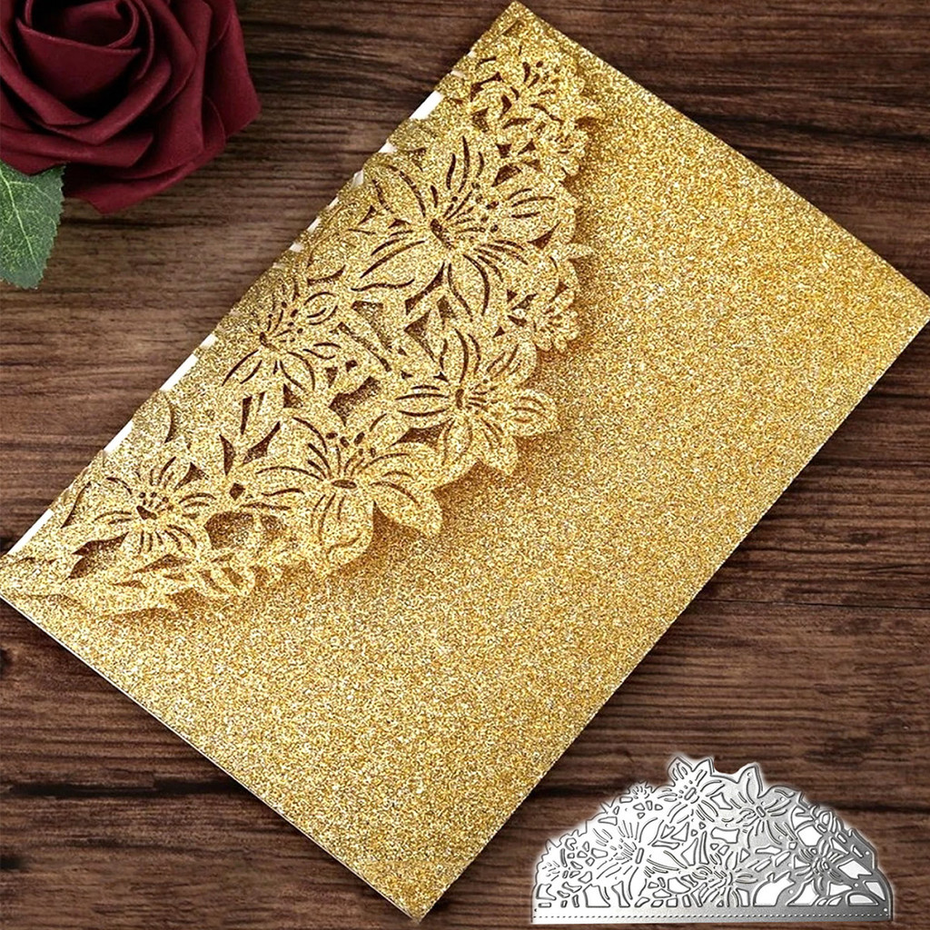 

Metal DIY Embossing Moulds Lily Greeting Stencil Cutting Dies for Album Paper Card Making Scrapbooking Durable