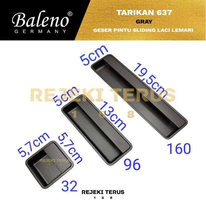 Tarikan Tanam 637 GRAY Handle Geser Pintu Sliding Laci Lemari Gagang