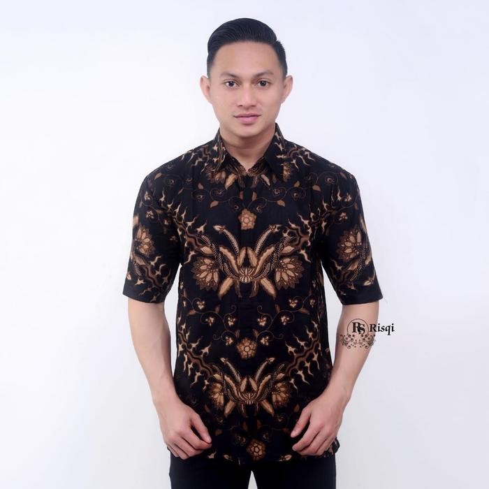 HEM BATIK PRIA LENGAN PENDEK BATIK KERJA PRIA BATIK MEWAH 2 - M