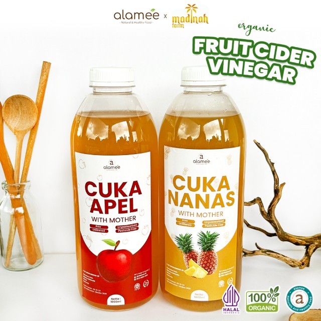 

ALAMEE Cuka Apel Nanas Original Vinegar With Mother Premium Organik Pine Apple Cider Vinegar madinah
