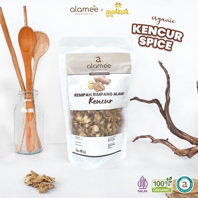 

ALAMEE Kencur Kering Dried Galangal Rempah Rimpang Organik Alami Bumbu Seasoning Masakan Masak 100gr madinah