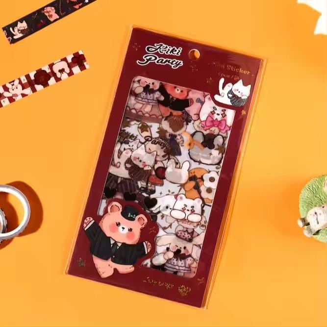 

Sticker Karakter Beruang Lucu / Sticker Mini / Sticker Boneka Lucu / Sticker Bear Coklat / Sticker Beruang Lucu / Mainan Sticker Anak-Anak / Joytop, Sticker Kiky's Party ST-2729