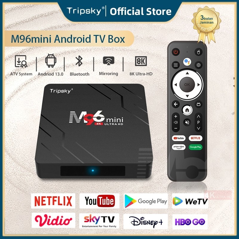 Tripsky M96mini Android tv box 8K HD Smart Tv Box Android 13 os Ram2G Rom16G Stb Tv Box Android