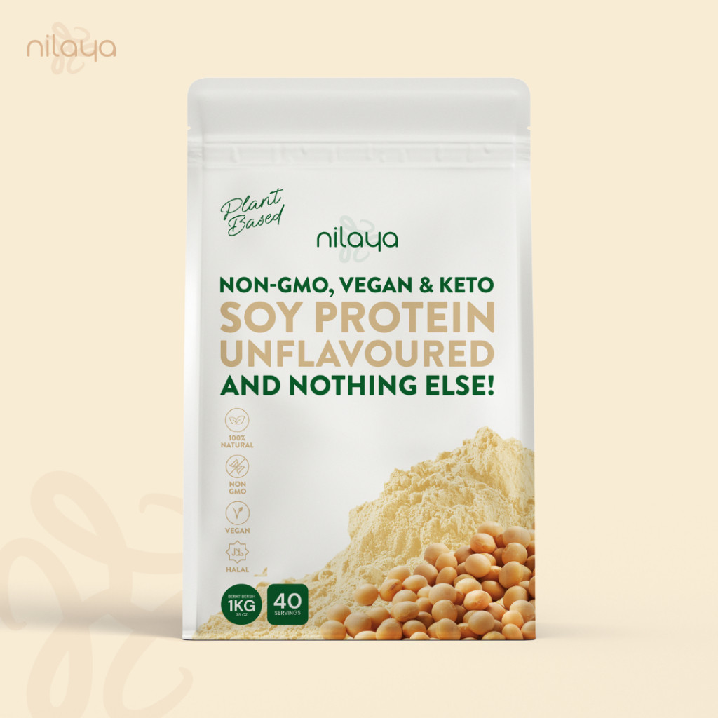 

Isolate Soy Protein Unflavoured and nothing else - 1 kg - Bubuk Susu Tinggi Protein - Non-GMO Vegan