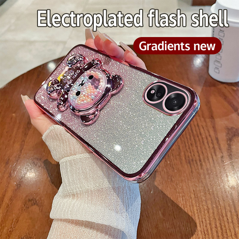 Soft Casing OPPO A38 case Silikon Untuk OPPO CPH2579 A 38 OPPOA38 case berkilau Berlapis Kesing HP P