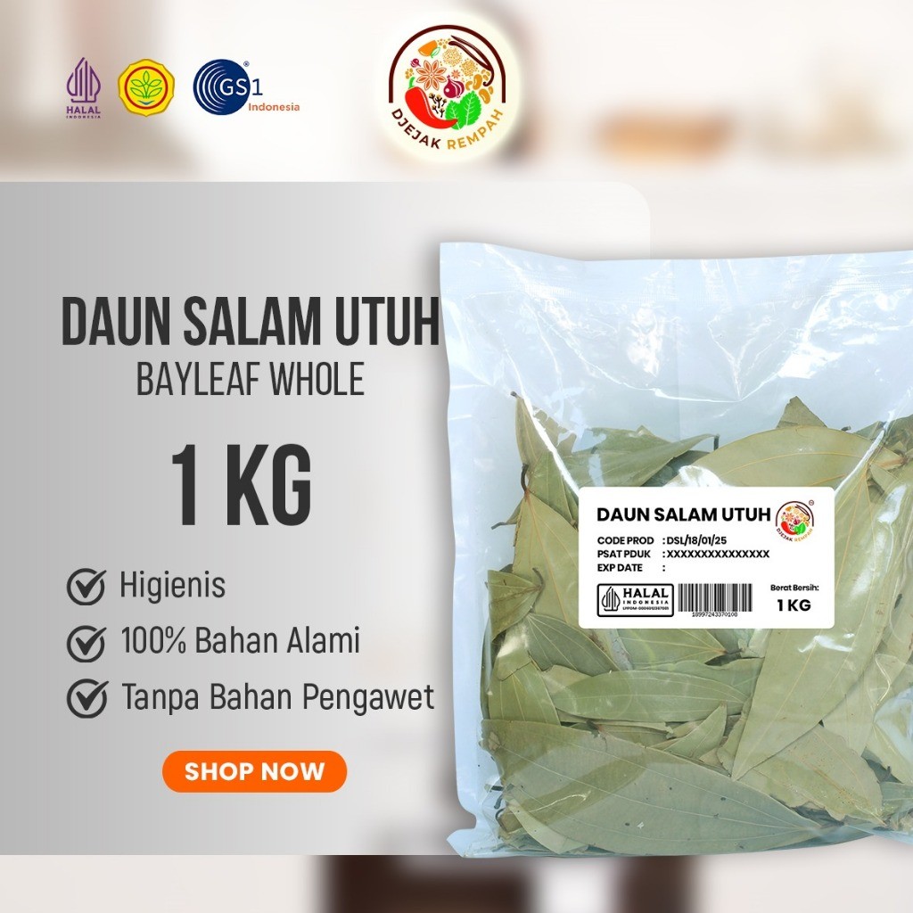 

Daun Salam Kering India Bay Leaf - Bay Leaves (Kemasan 100 Gr sd 500 Gr)