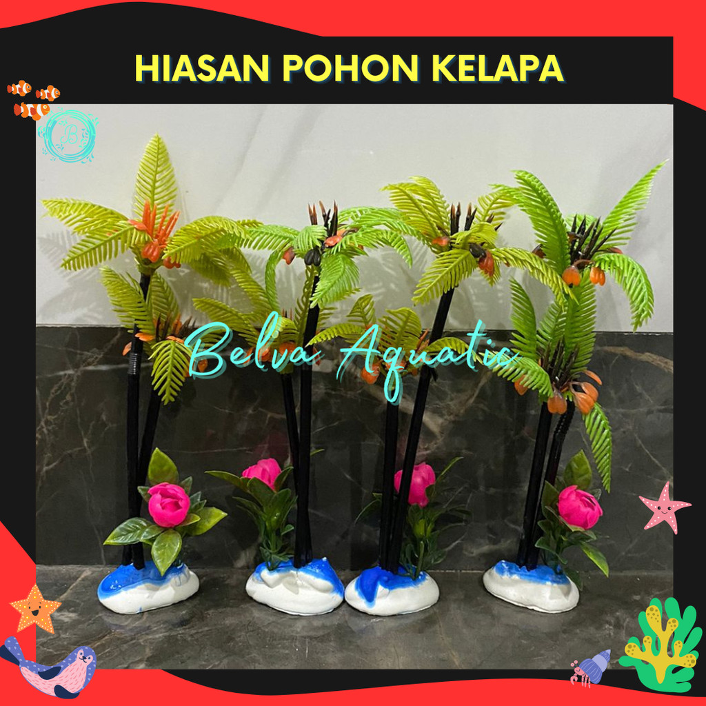 Pohon Kelapa Hiasan Aquarium SATUAN Pohon Kelapa