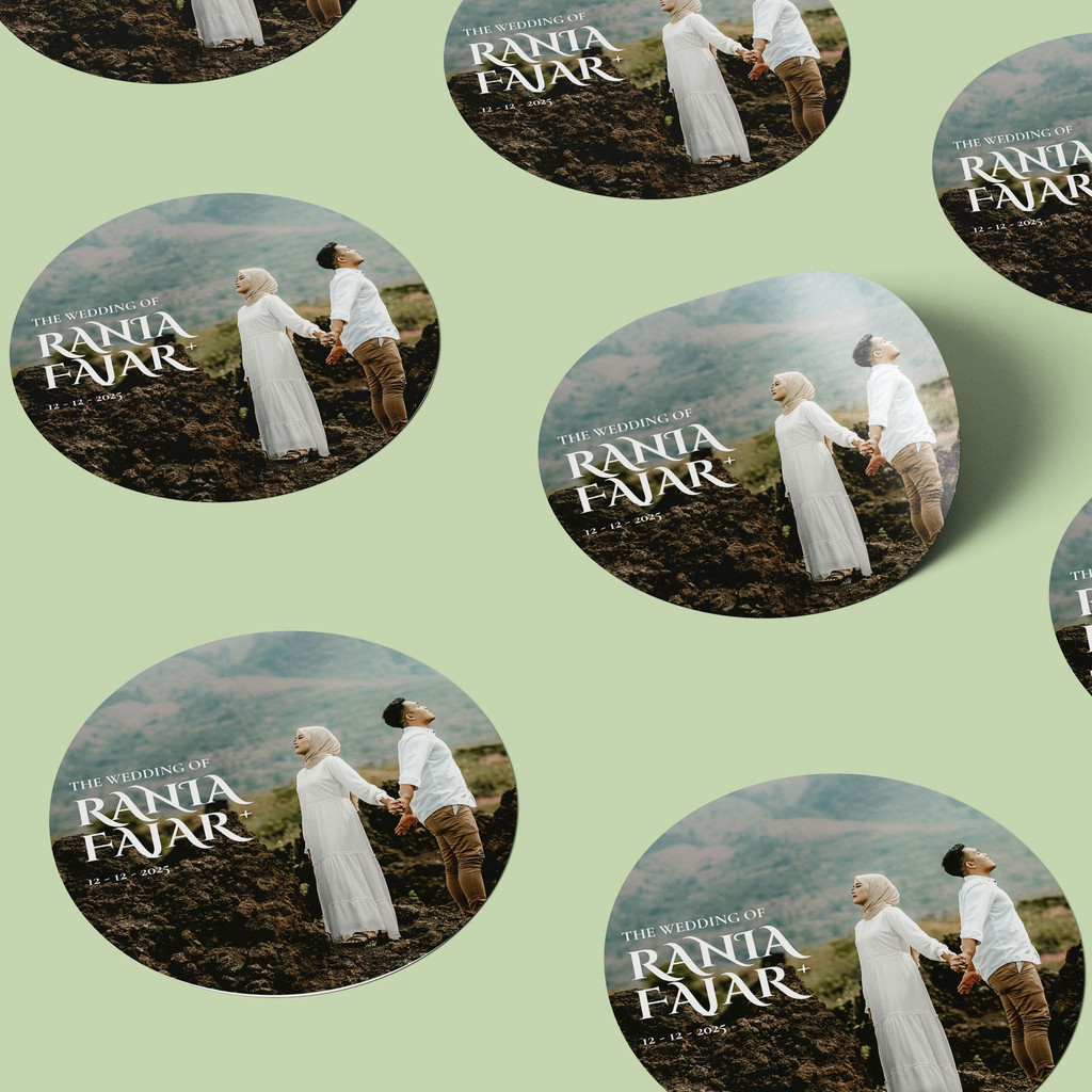 

[ISI 125pcs] Aneka Sticker Souvenir Bulat Stiker Wedding Pernikahan Lingkaran WB48