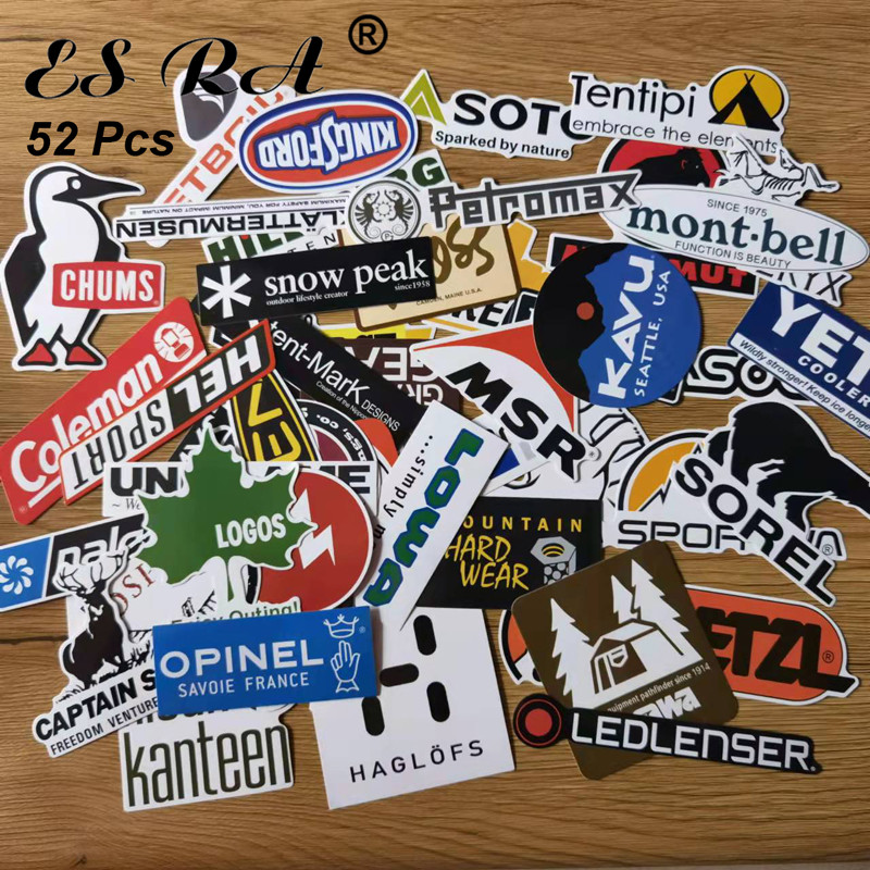 

Outdoor Stickers Pack 52 Pcs/Set Camping Brand DecalsVinyl Logo Pegatinas Waterproof for Car Storage Box Laptop Decorate