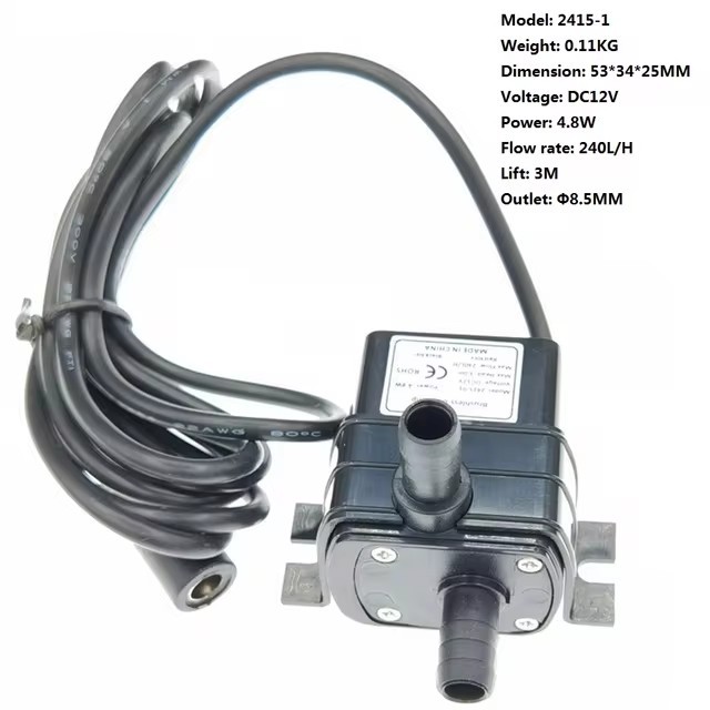 Solar Water Pump USB Micro Water Pump DC 12V Brushless Mini Water Pump Rechargeable 5V DC Brushless 