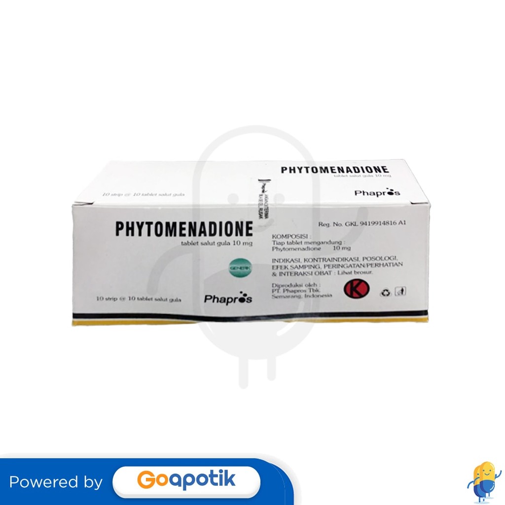 Phytomenadione Phapros 10 Mg Box 100 Tablet