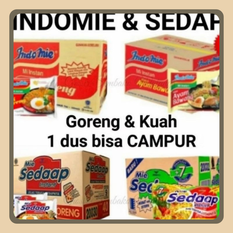 

INDOMIE / SEDAAP 1 DUS isi 40 pcs (Bisa mix ALL VARIAN)