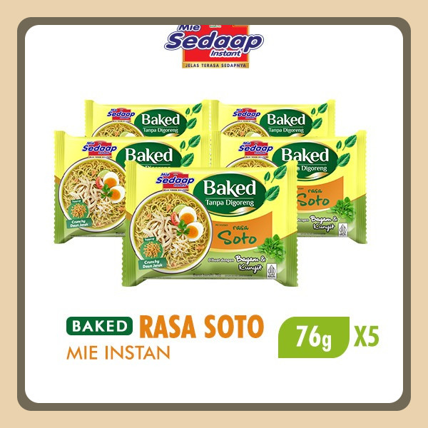 

Sedaap Baked Mie Instan Soto Sehat 76 Gr X5