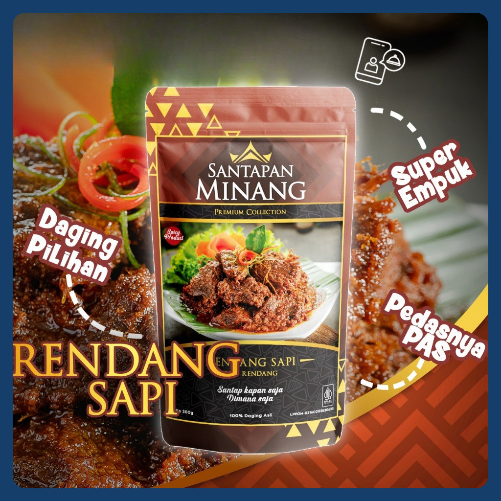 

Rendang Daging Sapi Asli Khas Padang 300 gr Halal - Santapan Minang