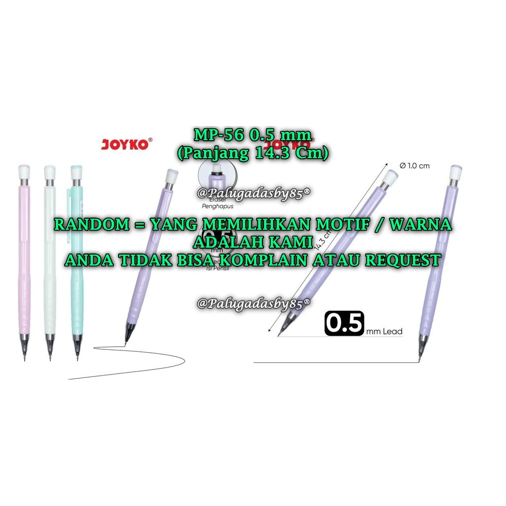 

(1 Biji) GROSIR Pensil Mekanik JOYKO MP-56 0.5 mm / Mechanical Pencil Joyko MP-56 0.5 mm (1 Biji)