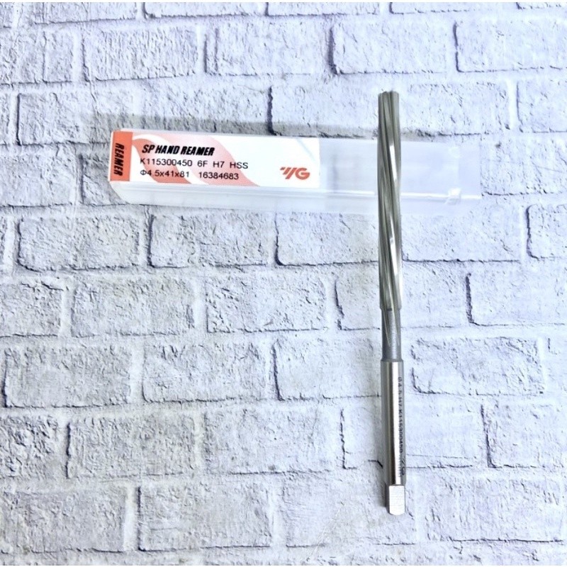 SP Hand Reamer 4.5 mm H7 Spiral merk YG Korea original baru..Reamer 4.5mm