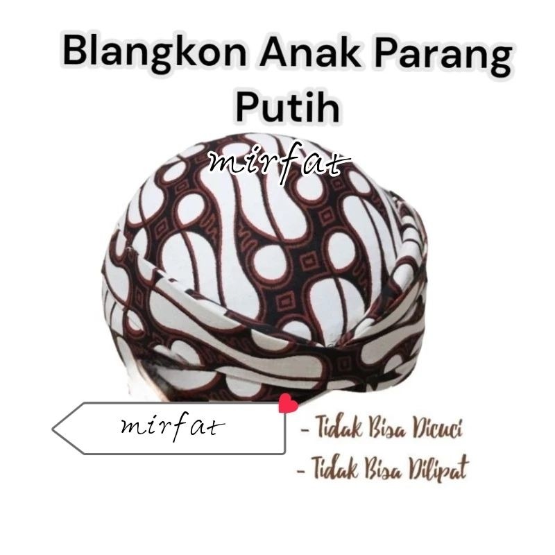 7.7 blangkon solo anak-dewasa putihan