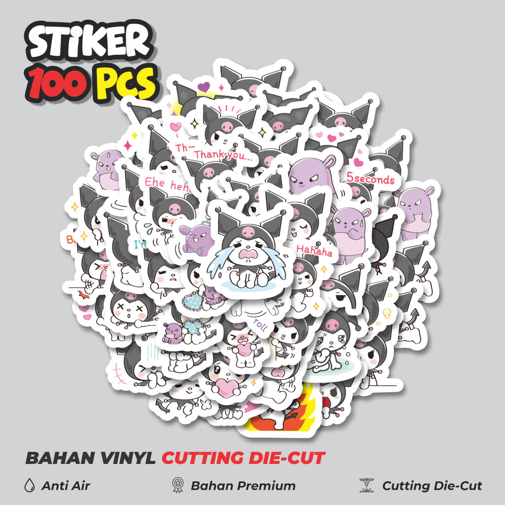 

Terbaru! 50 pcs Stiker Kartun Kuromi Versi 2 Dekorasi Lucu Kreatif untuk Notebook, Skateboard, HP