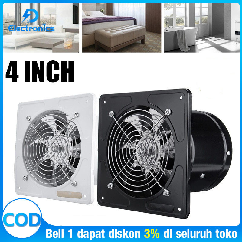 Exhaust Fan Dinding 4Inch Kipas Exhaust Ventilasi Dinding exhaust fan kamar mandi Booster Fan