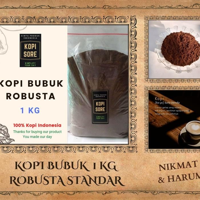 

Kopi Bubuk Robusta Lampung 1 Kg - Grosir dan Eceran - Standar