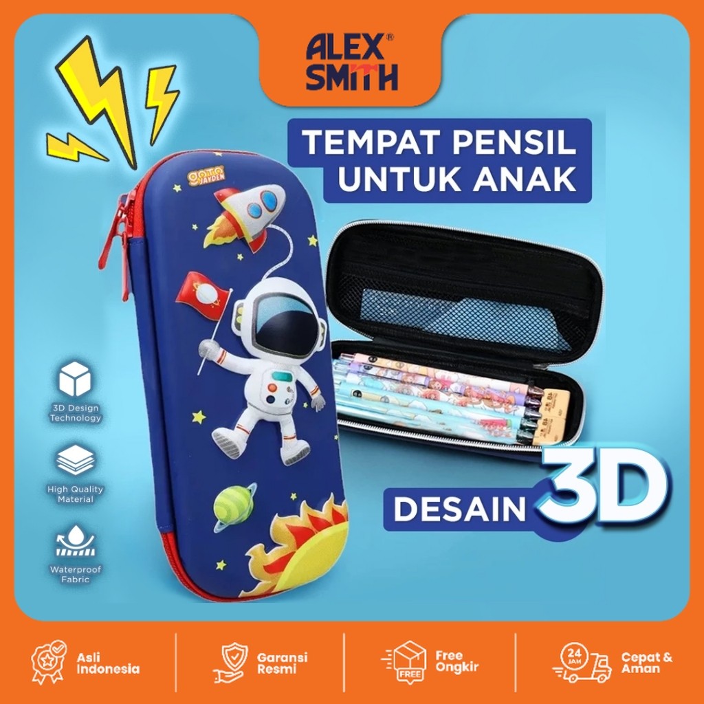 

Goto Jayden Kotak Pensil Anak Tempat Alat Tulis 3D Karakter Timbul