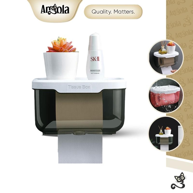 

ANGOLA Tempat Tissue Toilet D51 Kotak Tisu WC Tempel Tissue Box Kamar Mandi bunga penyimpanan / Kotak Tisu Dinding