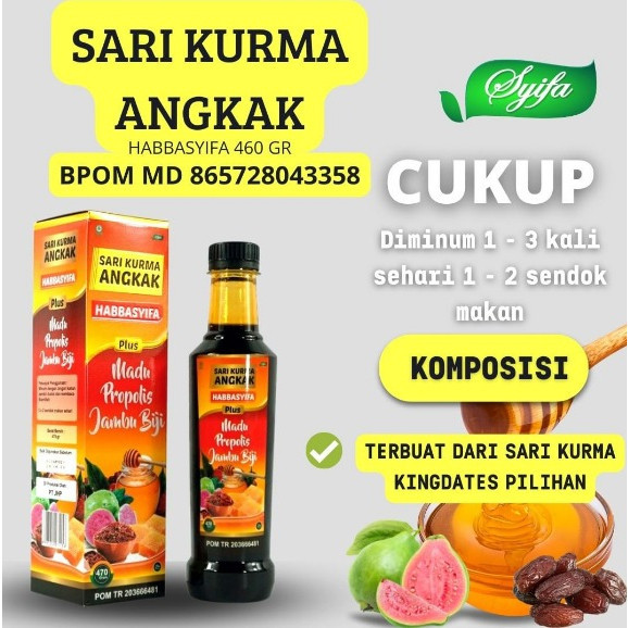 

ORIGINAL | Sari Kurma Angkak Habbasyifa 5 in 1 Sari Kurma Angkak - 470gr | Herbal Waz