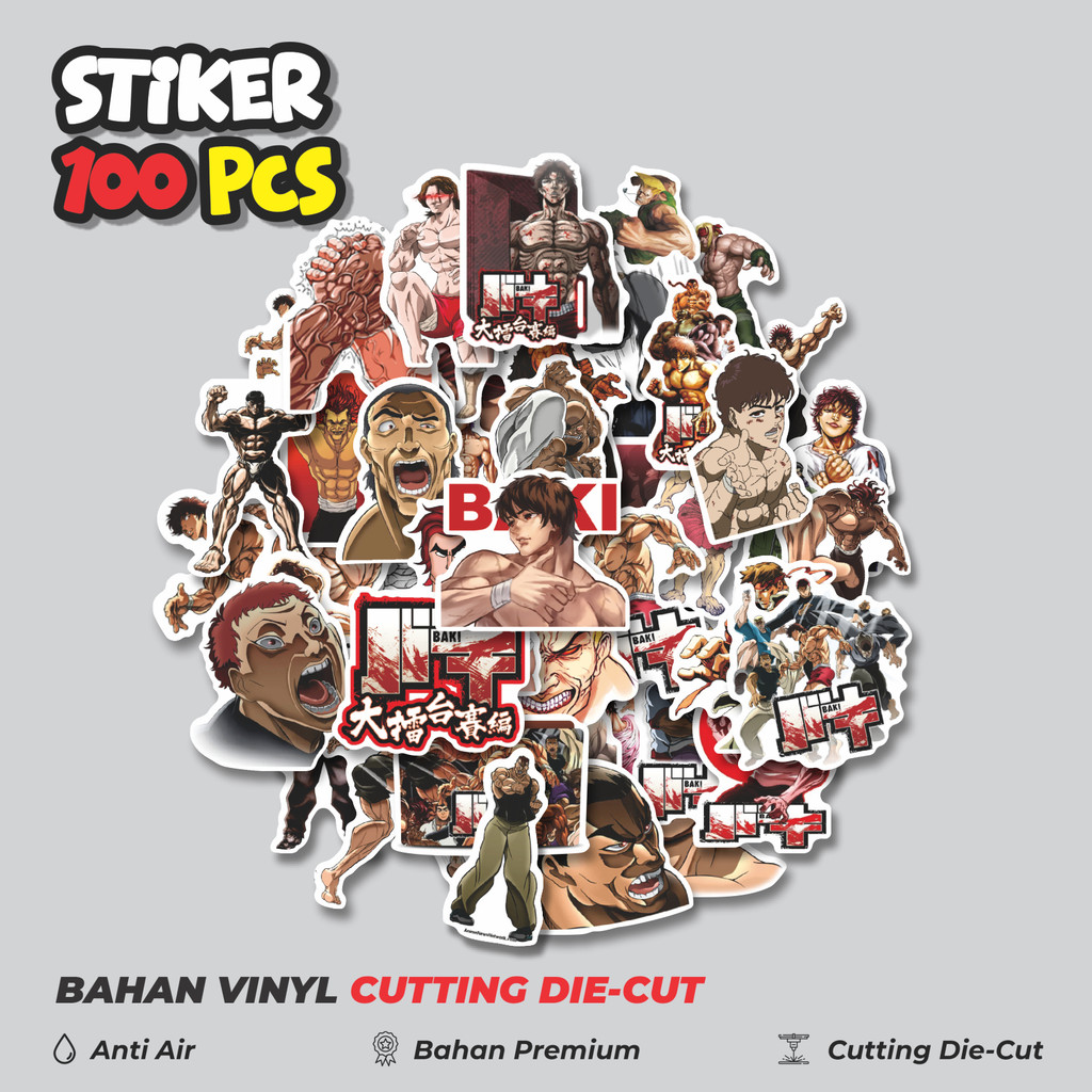 

Terbaru! 50 pcs Sticker Anime Baki The Grappler Dekorasi Lucu Kreatif untuk Notebook, Skateboard, HP