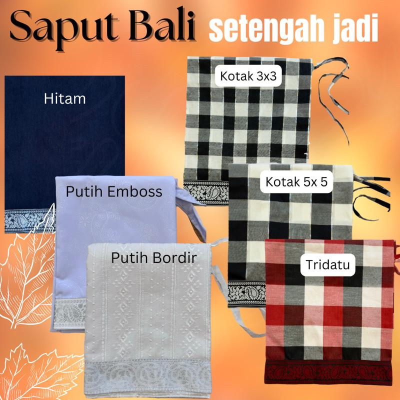 Saput Bali Poleng Putih Hitam