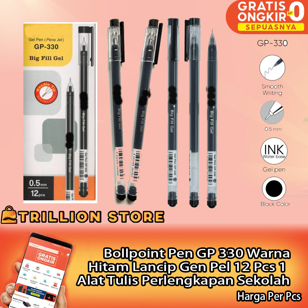 

Jk Pulpen GP-330 0.5 Mm 1 Pcs 12 Pcs Kotak Hitam Ballpen Pen Pena Bol point Cair Tinta Banyak Hitam Biru Perlengkapan Sekolah Sma Smp Kuliah Kerja Alat Tulis Balpen Ball Penn Kecil Nra Lancip Luncip 1 pcs 12 Box Kontak Murah