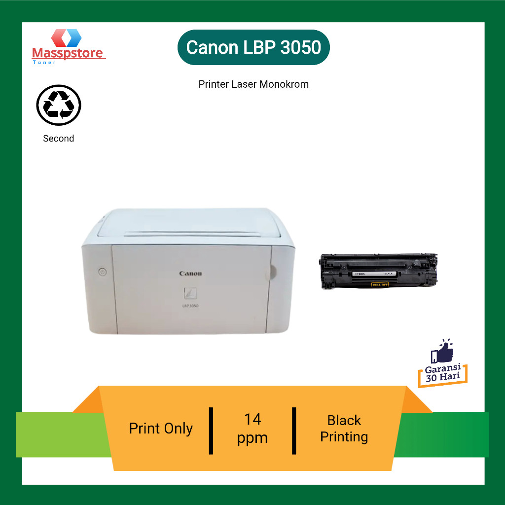 Printer canon LBP 3050 Printer Canon Laser Monokrom Printer Canon Hitam putih Hemat