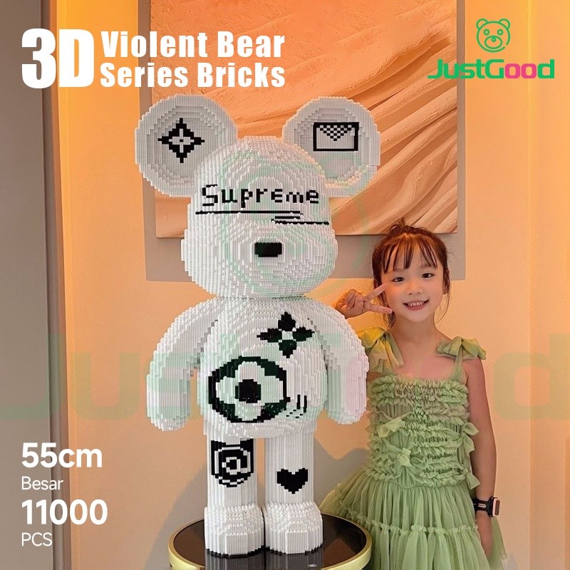TOFA.ID Ready   10000pcs Mainan Nano Balok 3D Violent Bear Series Bricks Education Nano Block Mainan