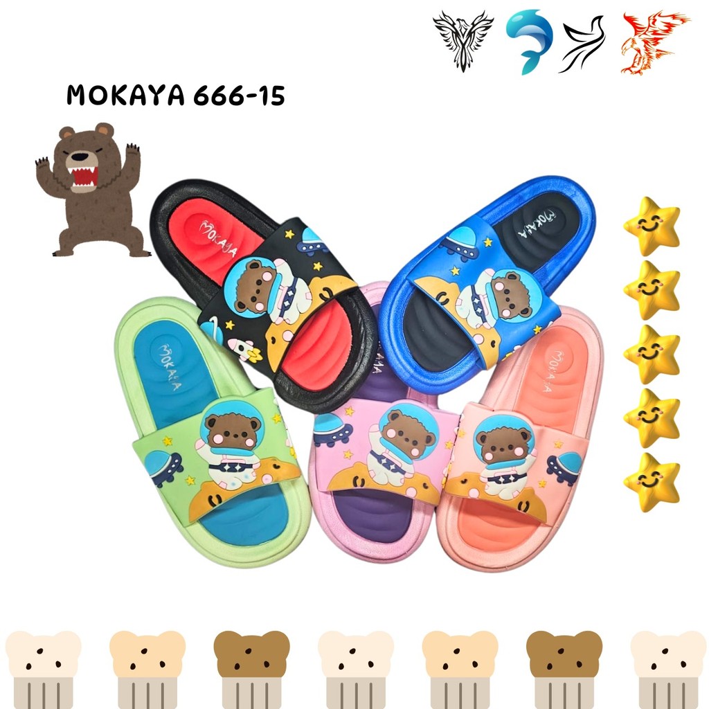 Sandal Selop Anak MOKAYA 666-15 Jelly Tebal Import 30-35